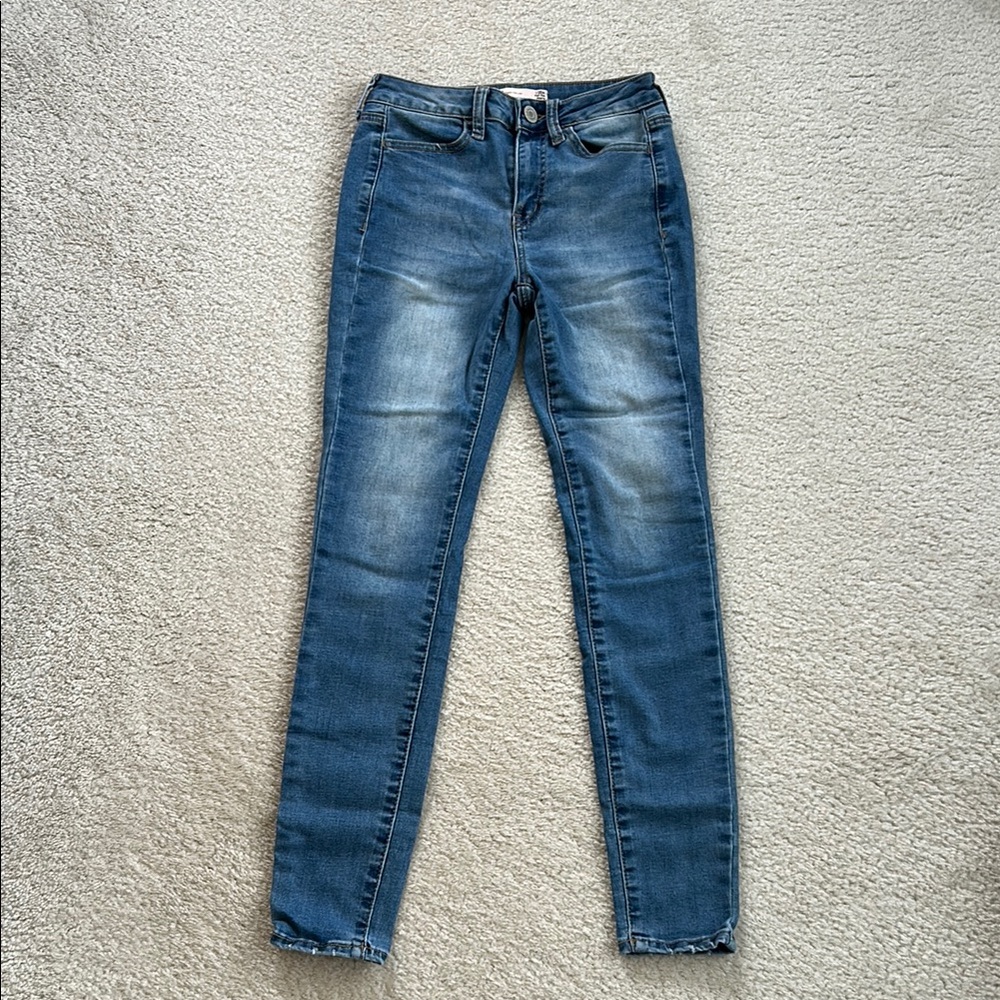 SO Blue Skinny Jeans with Faded Denim
